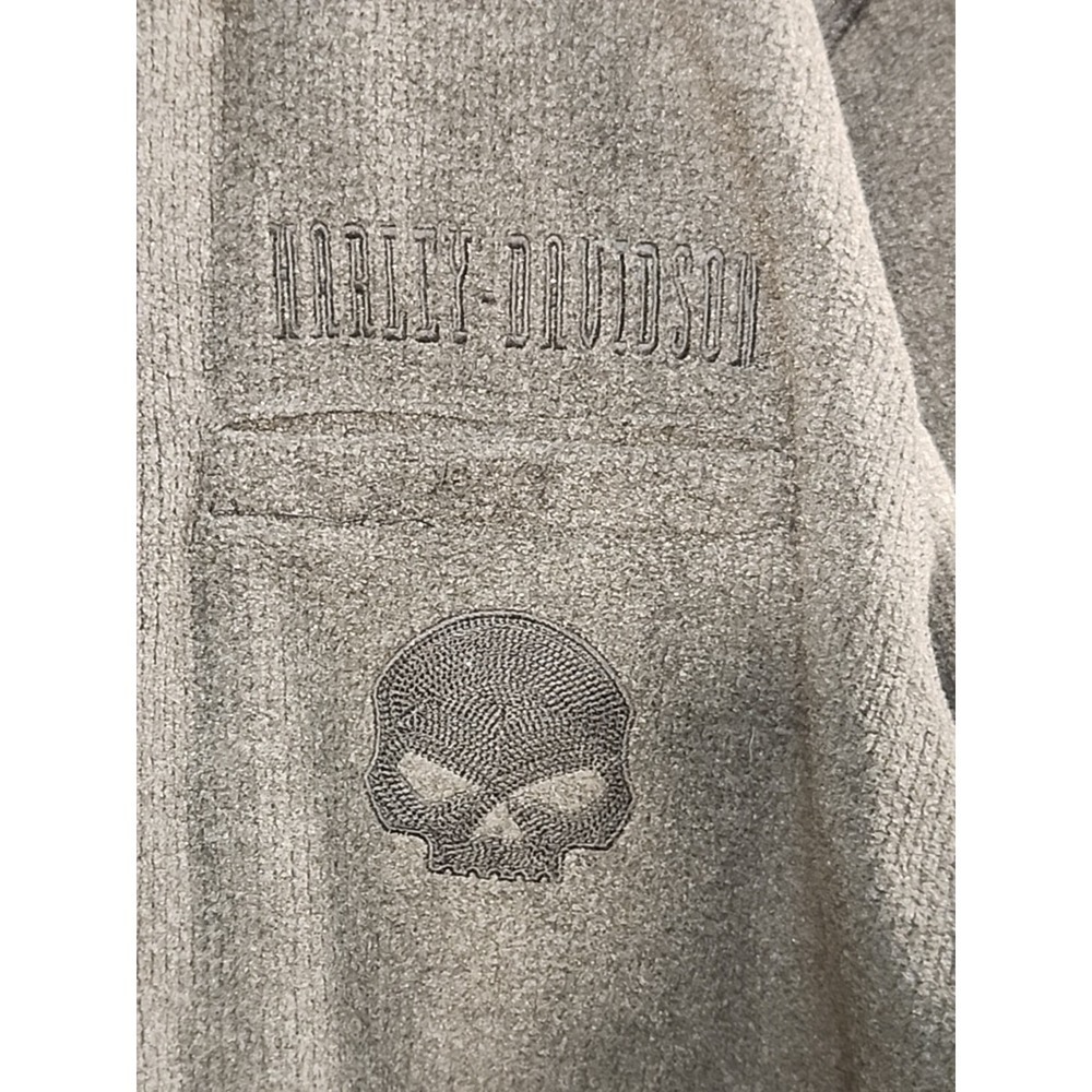 Harley Davidson Fleece shirt jacket with skull embroidered logo Size: X-l - Picture 2 of 8